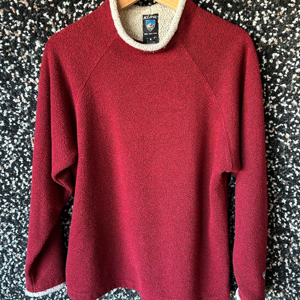KUHL Womens "Stovepipe Fleece Pullover" Alfpaca sweater Size M shearling lined